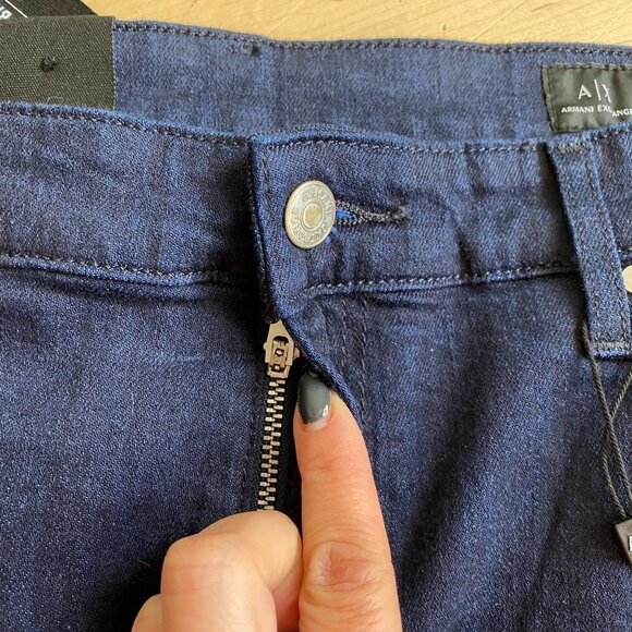 𝅺a/x Armani Exchange "Baggy" Dark Blue Jeans Sz 36 - Picture 11 of 12